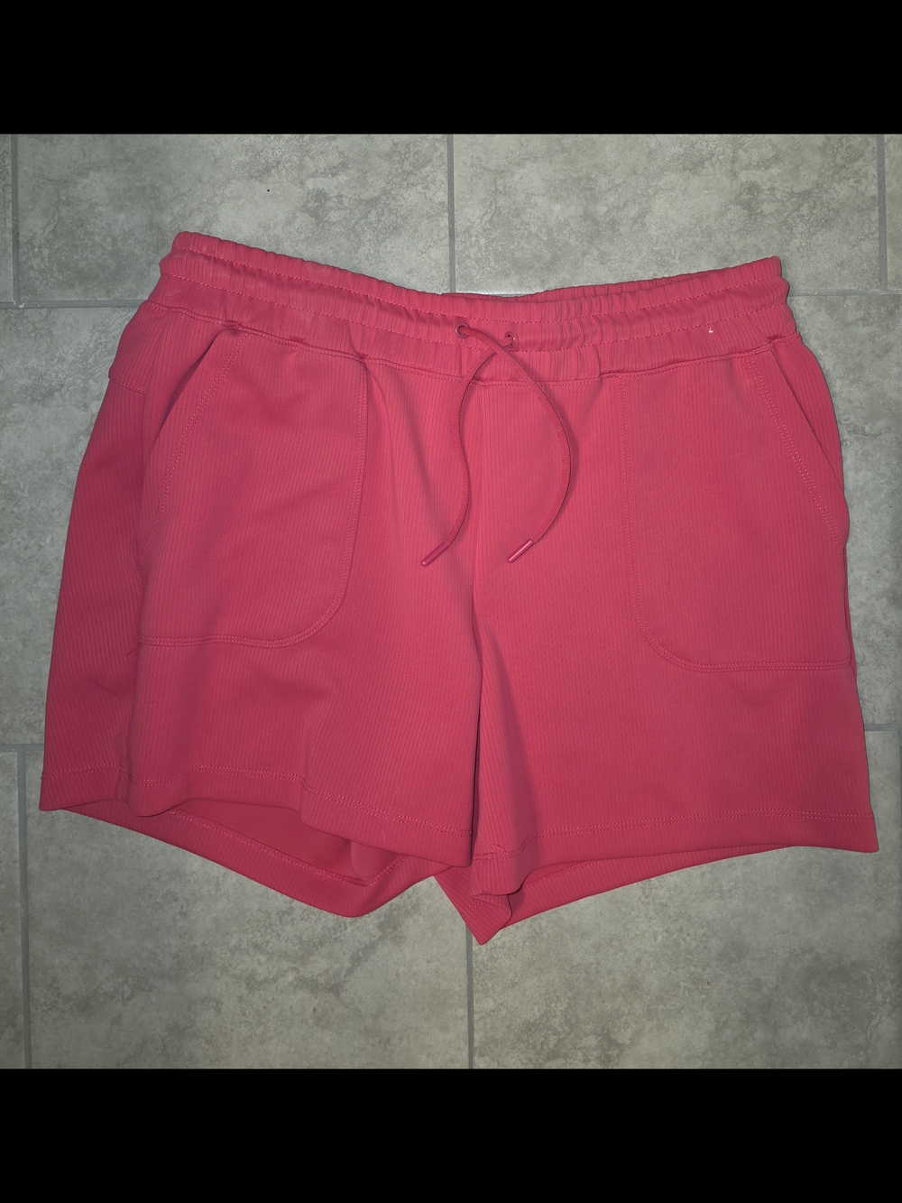 Mondetta Hot Pink Ribbed Drawstring Athletic Shorts Size L